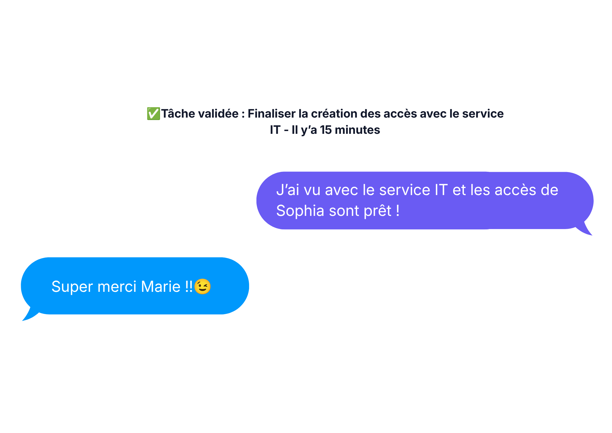 Envoyer un message au manager sur une recrue depuis Sowell, re&ccedil;u automatiquement par e-mail et dans Slack